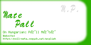 mate pall business card